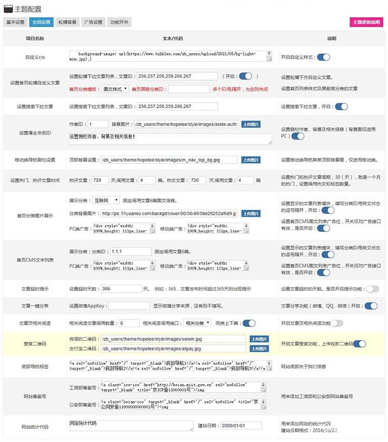 zblogPHP全能型主题模板希望(Hopelee)全新绽放,独具热爱,自成一派