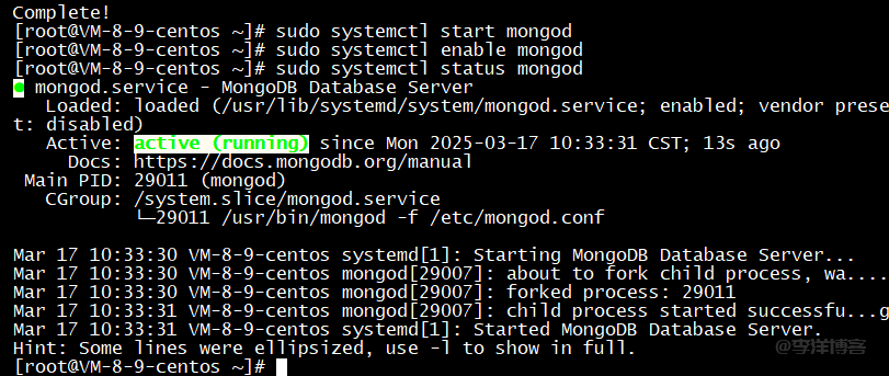 CentOS系统手动安装MongoDB 4.2亲测有效,超详细图的图文教程
